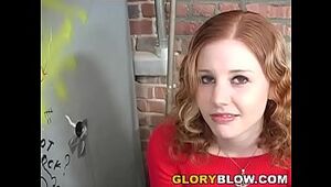 Red-haired Cherry Poppens Plays With Phat ebony chisel - Gloryhole