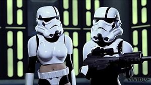 Vivid Parody - 2 Storm Troopers enjoy some Wookie pipe