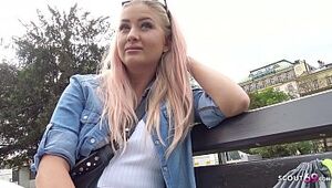 GERMAN SCOUT - Curvy College Teen Talk TO Ravage AT REAL STREET Casting FOR CASH