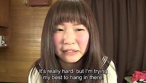 Subtitled Chinese schoolgirl urinate desperation game in HD